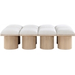 Meridian Furniture Pavilion Cream Boucle Fabric Bench