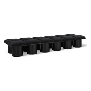 Meridian Furniture Pavilion Black Boucle Fabric Bench