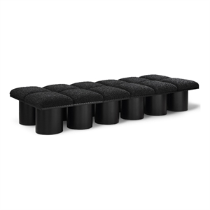 Meridian Furniture Pavilion Black Boucle Fabric Bench