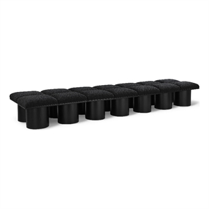 Meridian Furniture Pavilion Black Boucle Fabric Bench