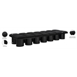 Meridian Furniture Pavilion Black Boucle Fabric Bench