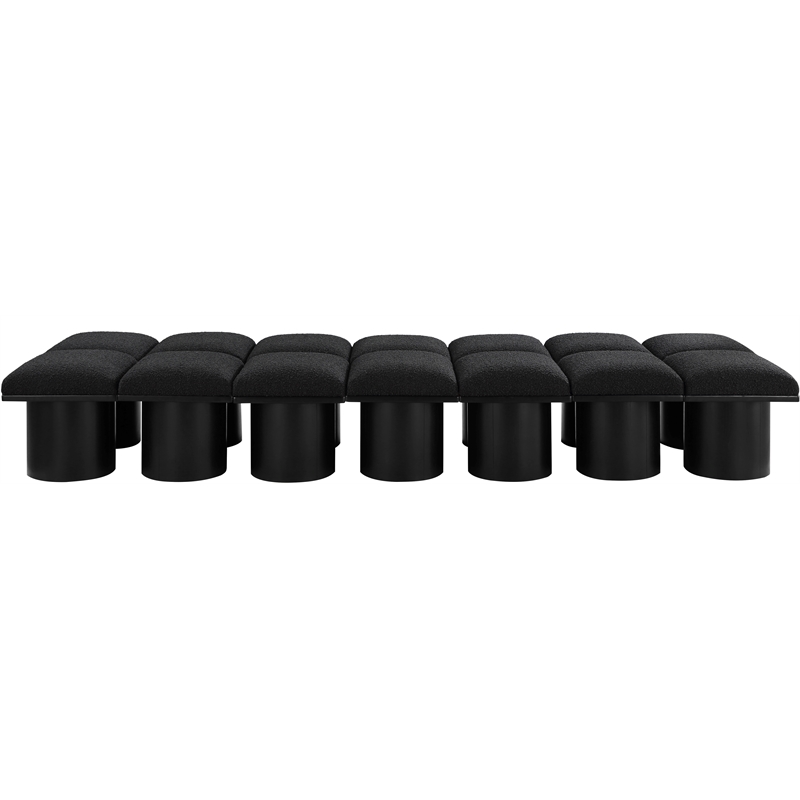 Meridian Furniture Pavilion Black Boucle Fabric Bench