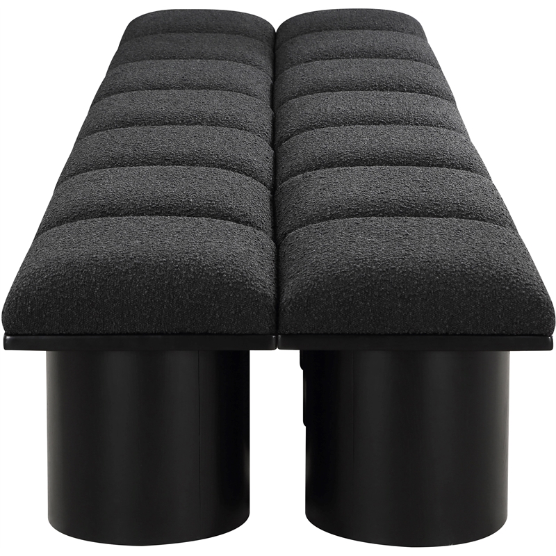 Meridian Furniture Pavilion Black Boucle Fabric Bench