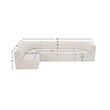 Meridian Furniture Ollie Cream Boucle Fabric Modular Sectional