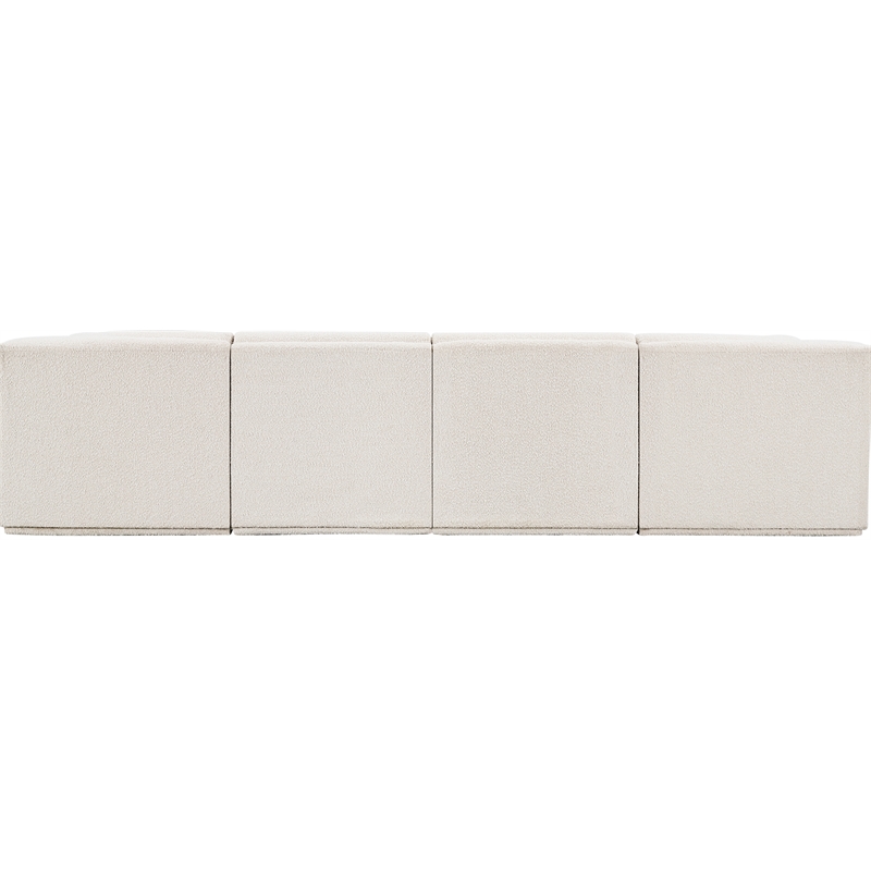 Meridian Furniture Ollie Cream Boucle Fabric Modular Sectional