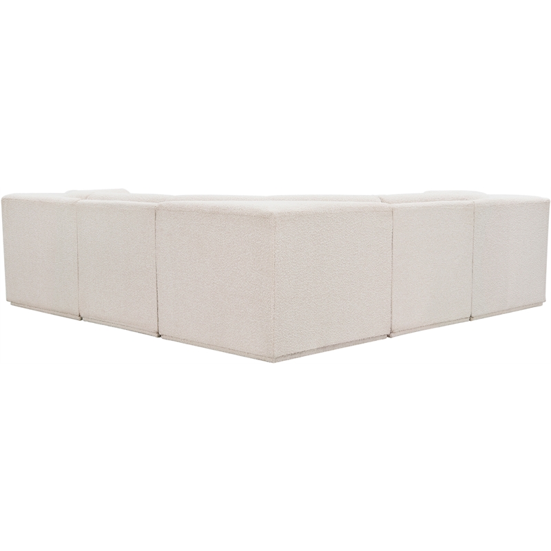 Meridian Furniture Ollie Cream Boucle Fabric Modular Sectional