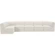 Meridian Furniture Ollie Cream Boucle Fabric Modular Sectional