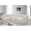 Meridian Furniture Ollie Cream Boucle Fabric Modular Sectional