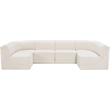 Meridian Furniture Ollie Cream Boucle Fabric Modular Sectional