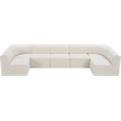 Meridian Furniture Ollie Cream Boucle Fabric Modular Sectional