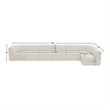 Meridian Furniture Ollie Cream Boucle Fabric Modular Sectional