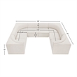 Meridian Furniture Ollie Cream Boucle Fabric Modular Sectional