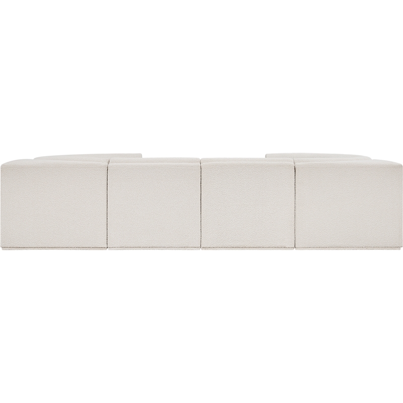 Meridian Furniture Ollie Cream Boucle Fabric Modular Sectional