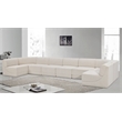 Meridian Furniture Ollie Cream Boucle Fabric Modular Sectional