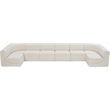 Meridian Furniture Ollie Cream Boucle Fabric Modular Sectional