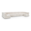 Meridian Furniture Ollie Cream Boucle Fabric Modular Sectional