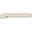 Meridian Furniture Ollie Cream Boucle Fabric Modular Sectional