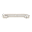 Meridian Furniture Ollie Cream Boucle Fabric Modular Sectional