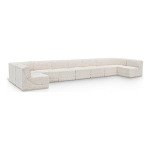 Meridian Furniture Ollie Cream Boucle Fabric Modular Sectional