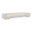 Meridian Furniture Ollie Cream Boucle Fabric Modular Sectional