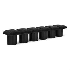 Meridian Furniture Pavilion Black Boucle Fabric Bench