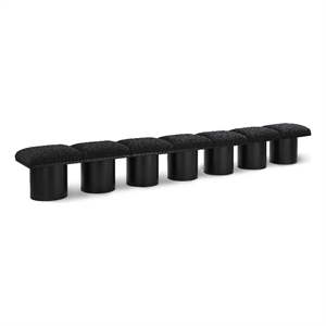 Meridian Furniture Pavilion Black Boucle Fabric Bench
