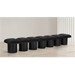 Meridian Furniture Pavilion Black Boucle Fabric Bench