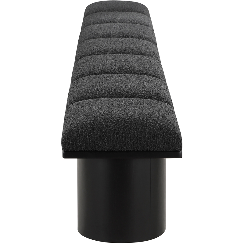 Meridian Furniture Pavilion Black Boucle Fabric Bench