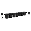 Meridian Furniture Pavilion Black Boucle Fabric Bench