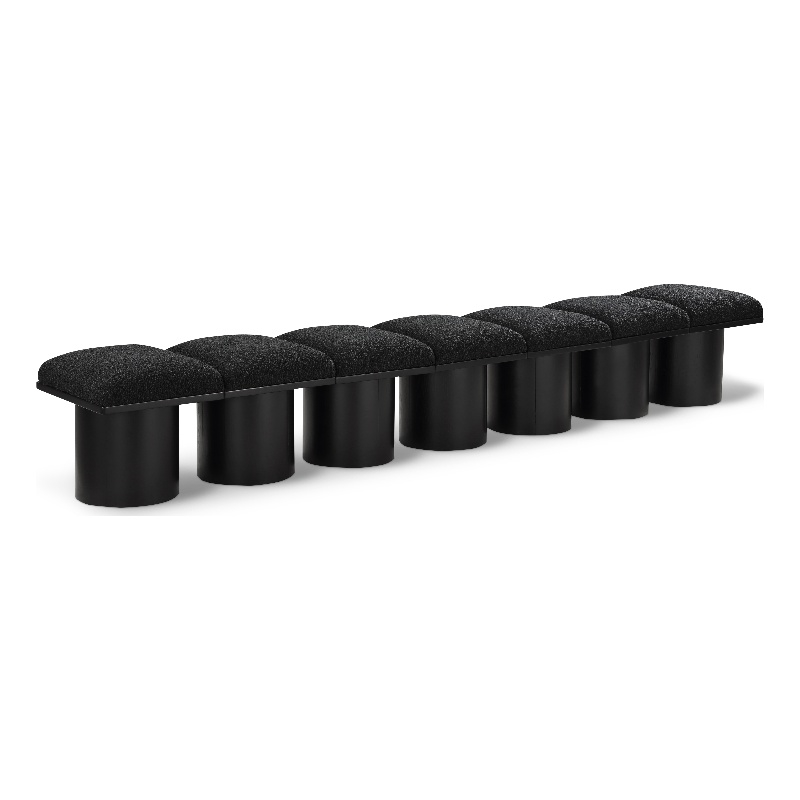 Meridian Furniture Pavilion Black Boucle Fabric Bench