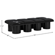 Meridian Furniture Pavilion Black Boucle Fabric Bench