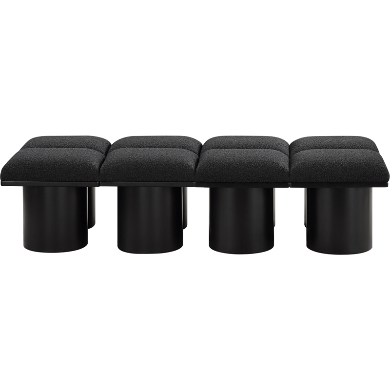 Meridian Furniture Pavilion Black Boucle Fabric Bench