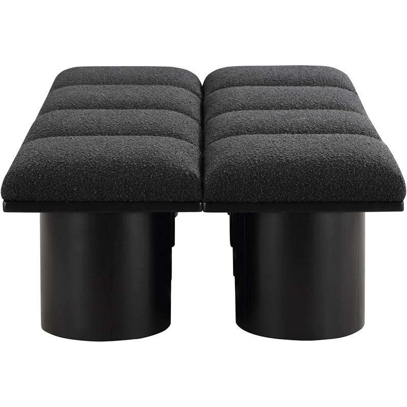 Meridian Furniture Pavilion Black Boucle Fabric Bench