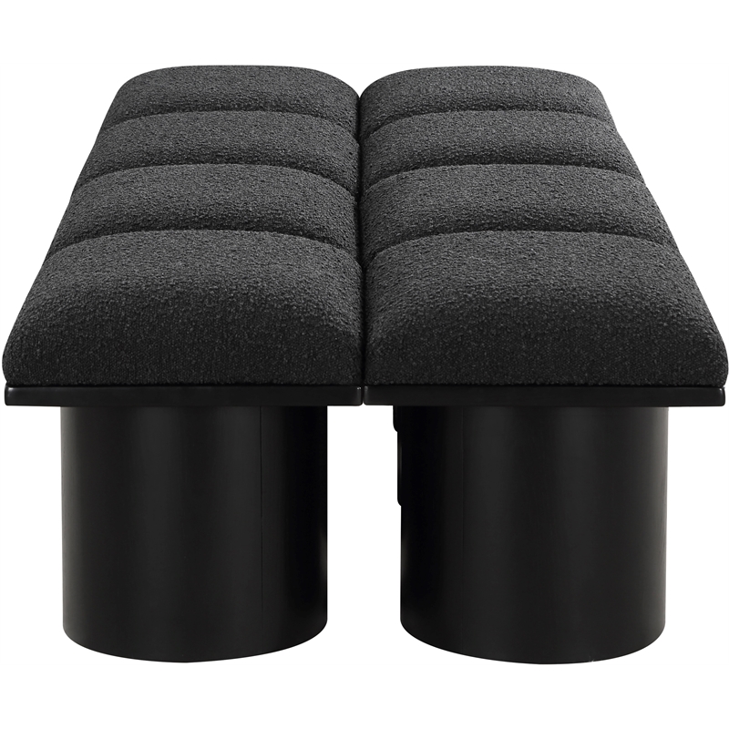 Meridian Furniture Pavilion Black Boucle Fabric Bench