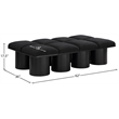 Meridian Furniture Pavilion Black Boucle Fabric Bench