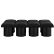 Meridian Furniture Pavilion Black Boucle Fabric Bench