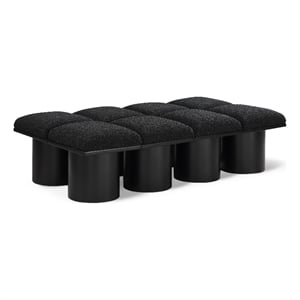 Meridian Furniture Pavilion Black Boucle Fabric Bench