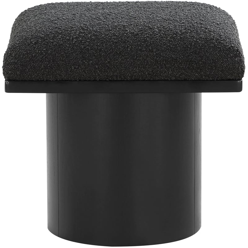 Meridian Furniture Pavilion Black Boucle Fabric Bench/Stool