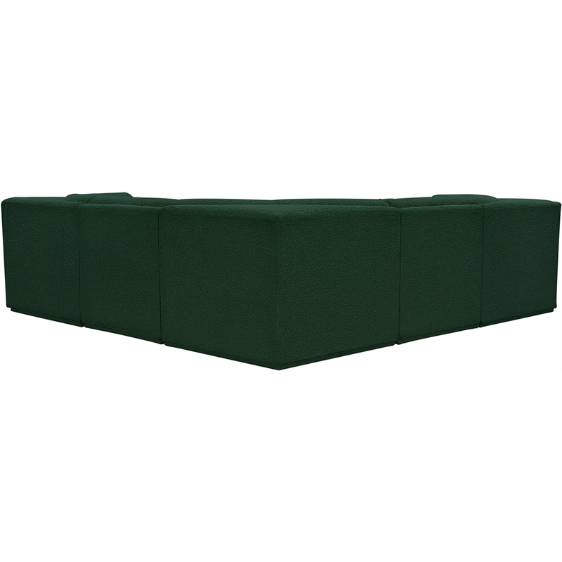 meridian furniture ollie green boucle fabric modular sectional