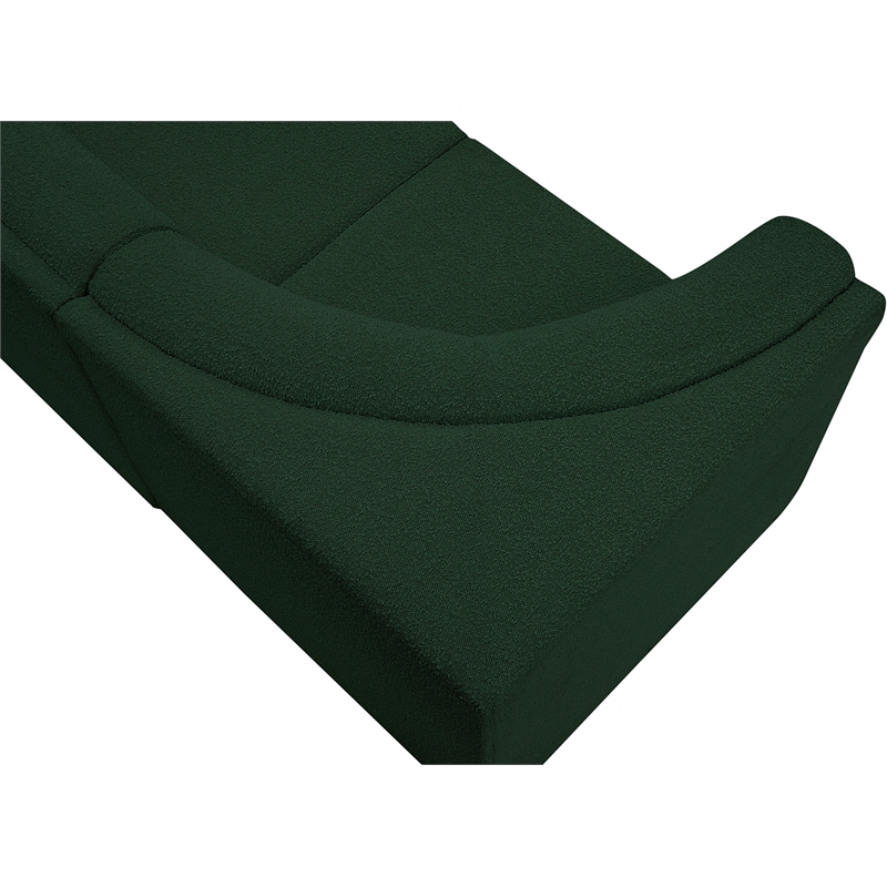 meridian furniture ollie green boucle fabric modular sectional