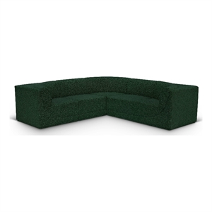 meridian furniture ollie green boucle fabric modular sectional