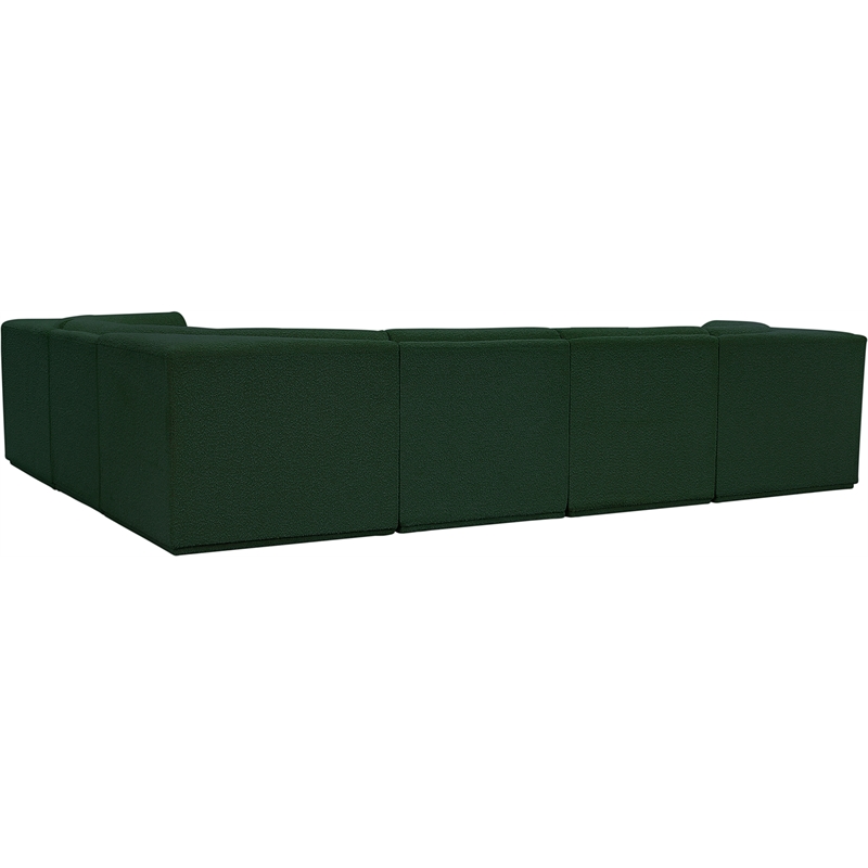 meridian furniture ollie green boucle fabric modular sectional