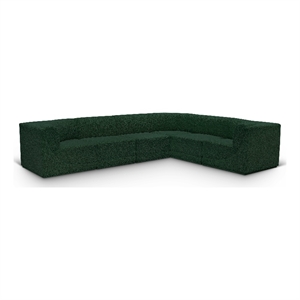 meridian furniture ollie green boucle fabric modular sectional