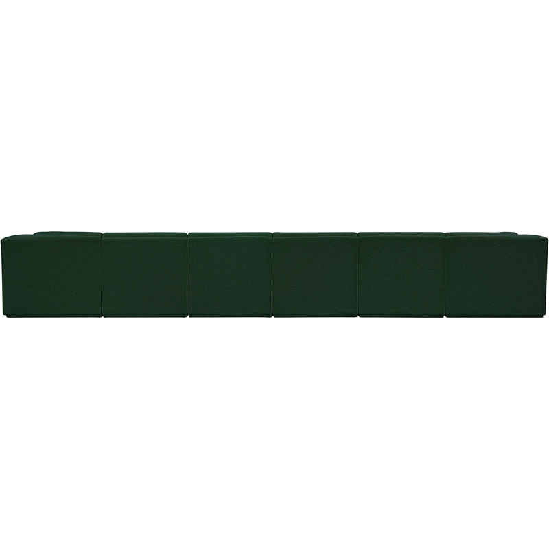 meridian furniture ollie green boucle fabric modular sectional