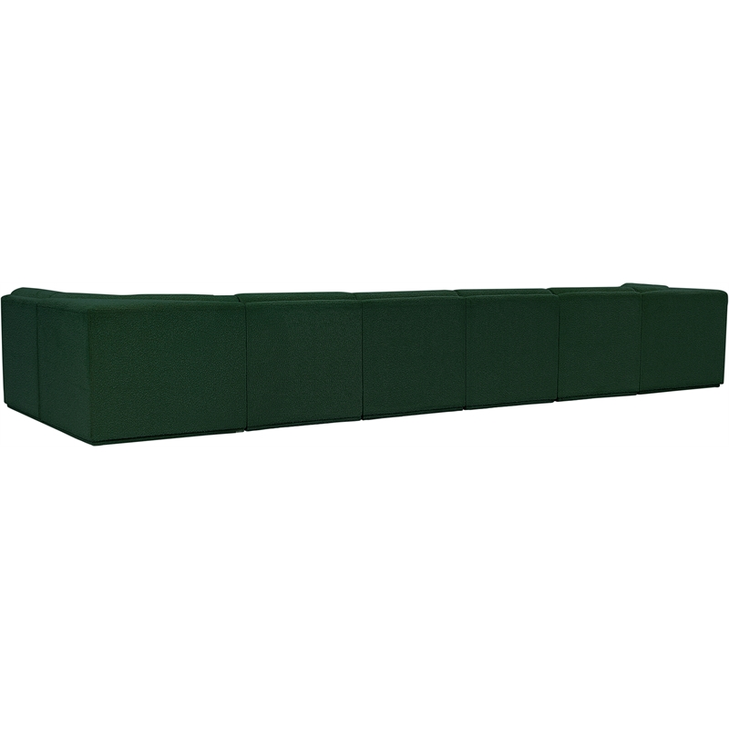 meridian furniture ollie green boucle fabric modular sectional