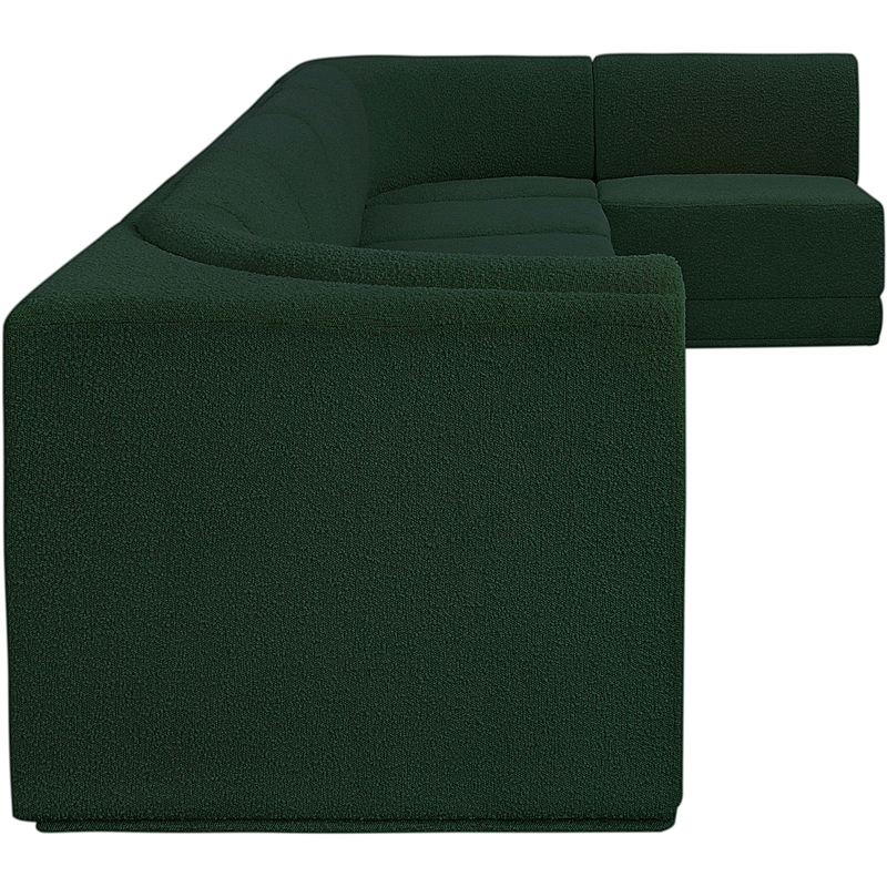 meridian furniture ollie green boucle fabric modular sectional