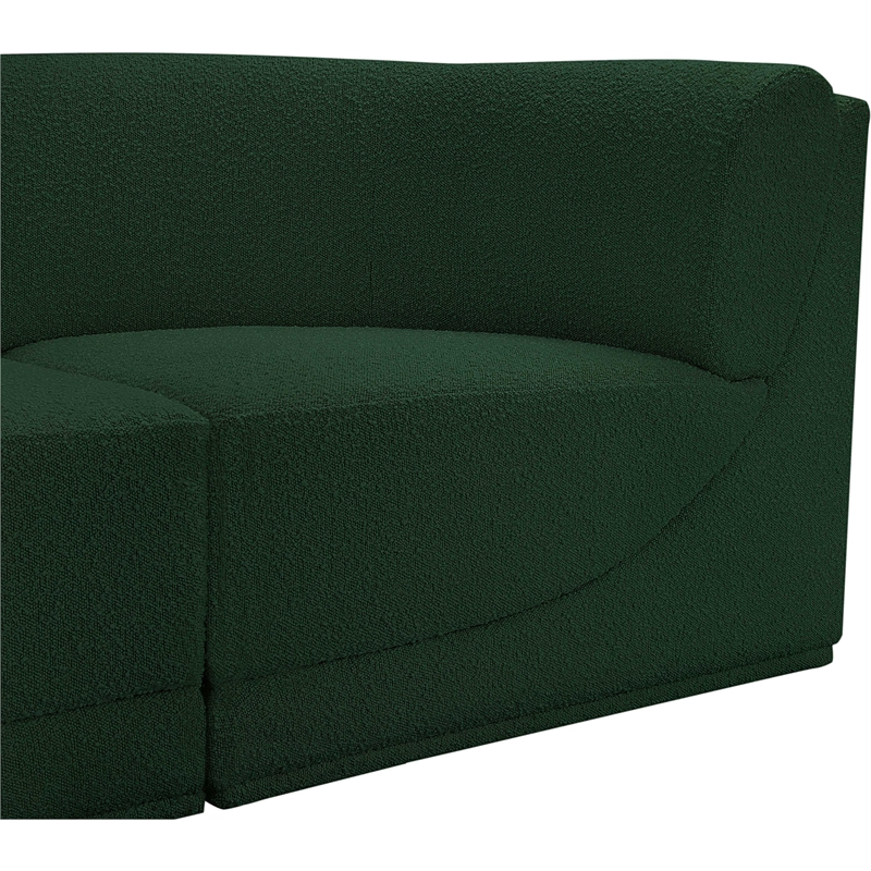 meridian furniture ollie green boucle fabric modular sectional