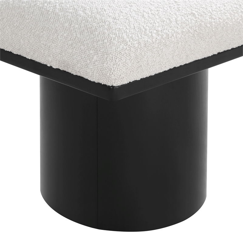 meridian furniture pavilion cream boucle fabric bench