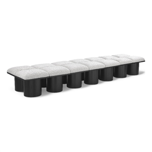 Meridian Furniture Pavilion Cream Boucle Fabric Bench