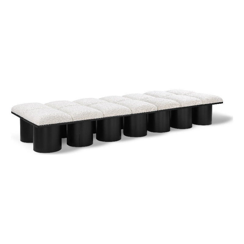 Meridian Furniture Pavilion Cream Boucle Fabric Bench